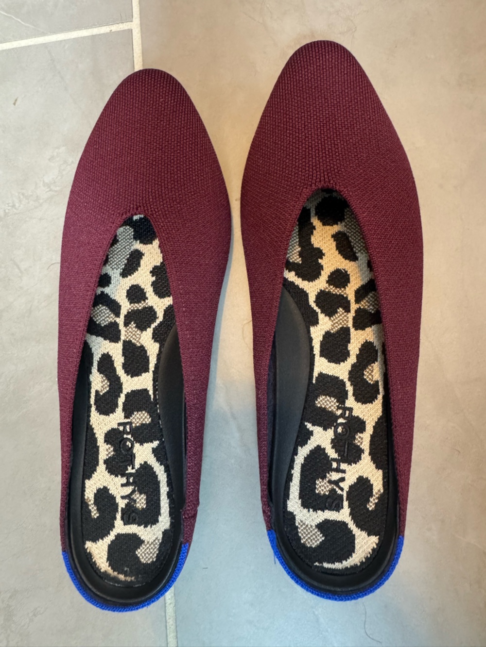 Rothy's Almond Demi Flats in Deep Burgundy